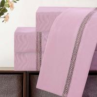 Jogo De Cama Lençol King Luxuria Percal 300 Fios 4 Peças - Rosê - 100% Poliéster - 5