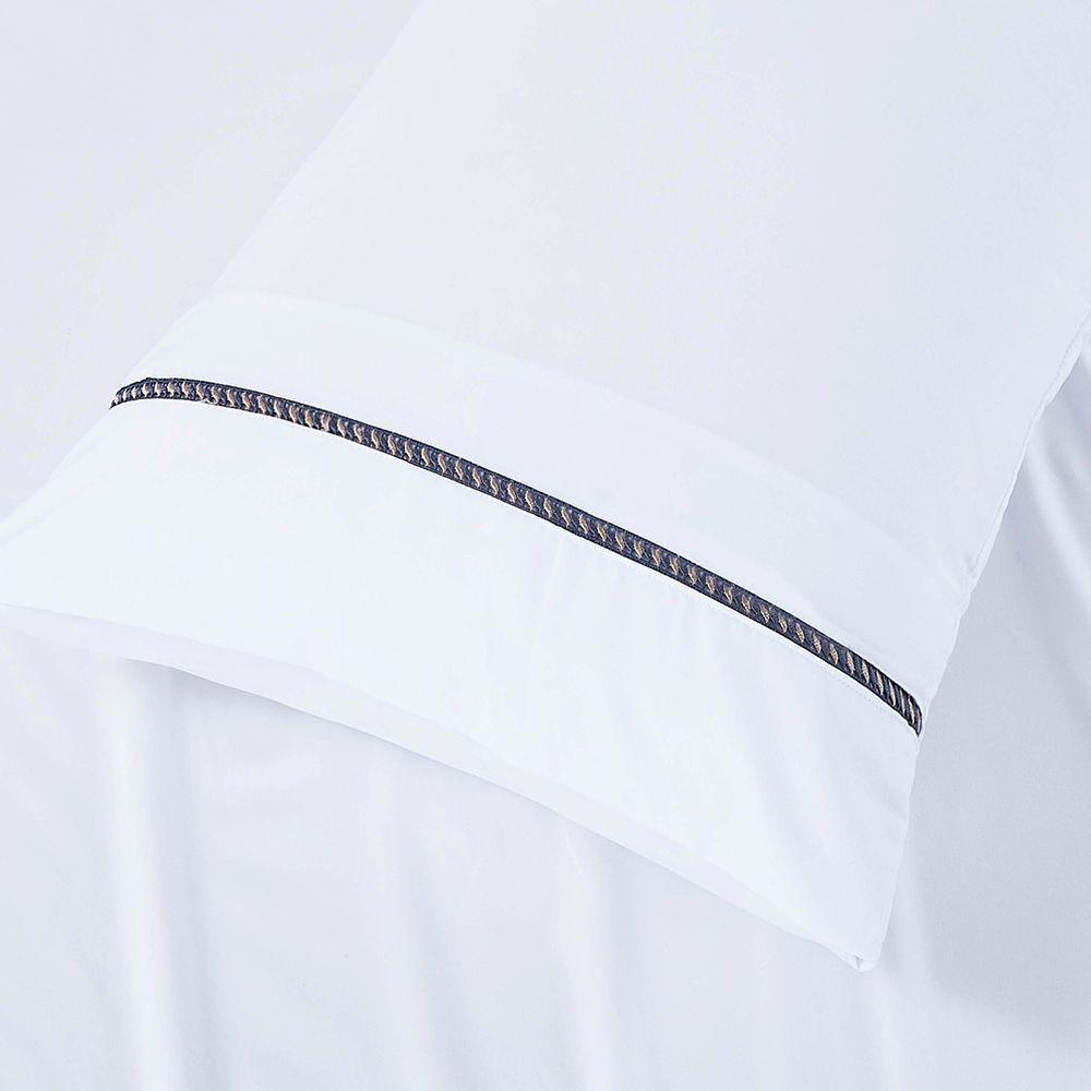 Jogo De Cama Lençol Queen Veraneio Percal 300 Fios 4 Peças - Branco - 100% Poliéster - 3
