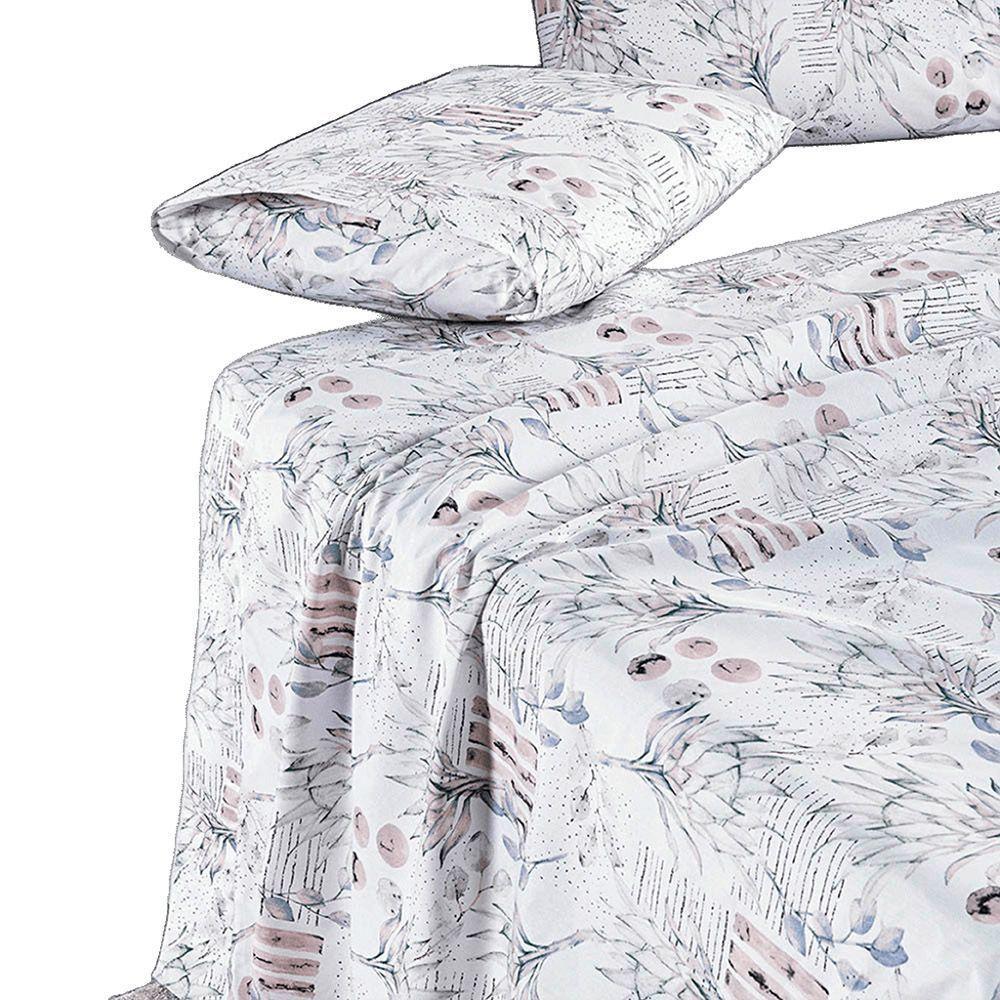 Jogo De Cama Lençol Casal Sensuale Percale 200 Fios 4 Peças - Protea - 80% Algodão, 20% Poliéster - 1