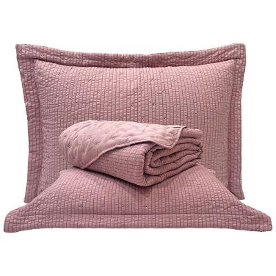 Kit Cobre Leito Colcha Pequim King Dupla Face 3 Peças - Rosê - 100% Poliéster