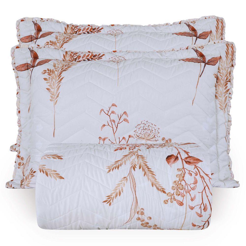 Kit Cobre Leito Colcha Topázio Queen Dupla Face 3 Peças - Bordô - 100% Poliéster - 1