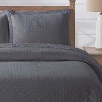Kit Cobre Leito Colcha Pequim Queen Dupla Face 3 Peças - Cinza - 100% Poliéster - 3