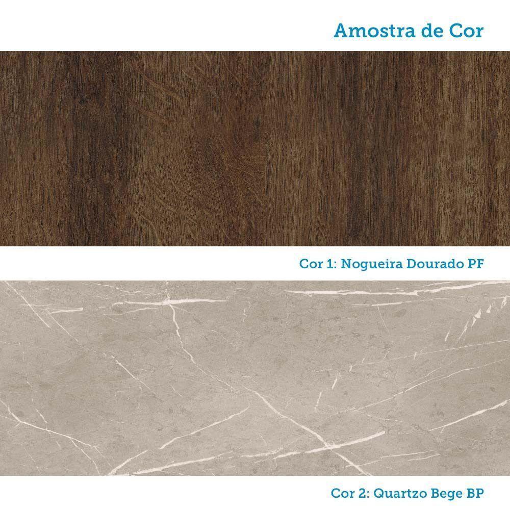 Bancada Ilha Com Tampo 120cm Luna Luciane Móveis Nogueira Dourado-cinammon - 4