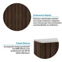 Bancada Ilha Com Tampo 120cm Luna Luciane Móveis Nogueira Dourado-cinammon - 3