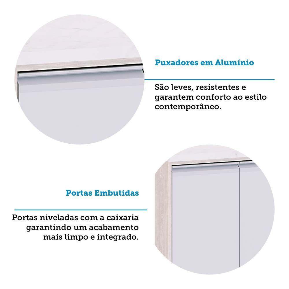 Balcão De Canto Reto De Cozinha Com Tampo 95cm 1 Porta Art L Pátina-cinza Cristal - 3