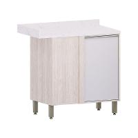 Balcão De Canto Reto De Cozinha Com Tampo 95cm 1 Porta Art L Pátina-cinza Cristal - 1