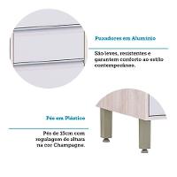 Balcão De Pia Sem Tampo Para Cozinha 120cm 2 Portas E 3 Gave Pátina-cinza Cristal - 3
