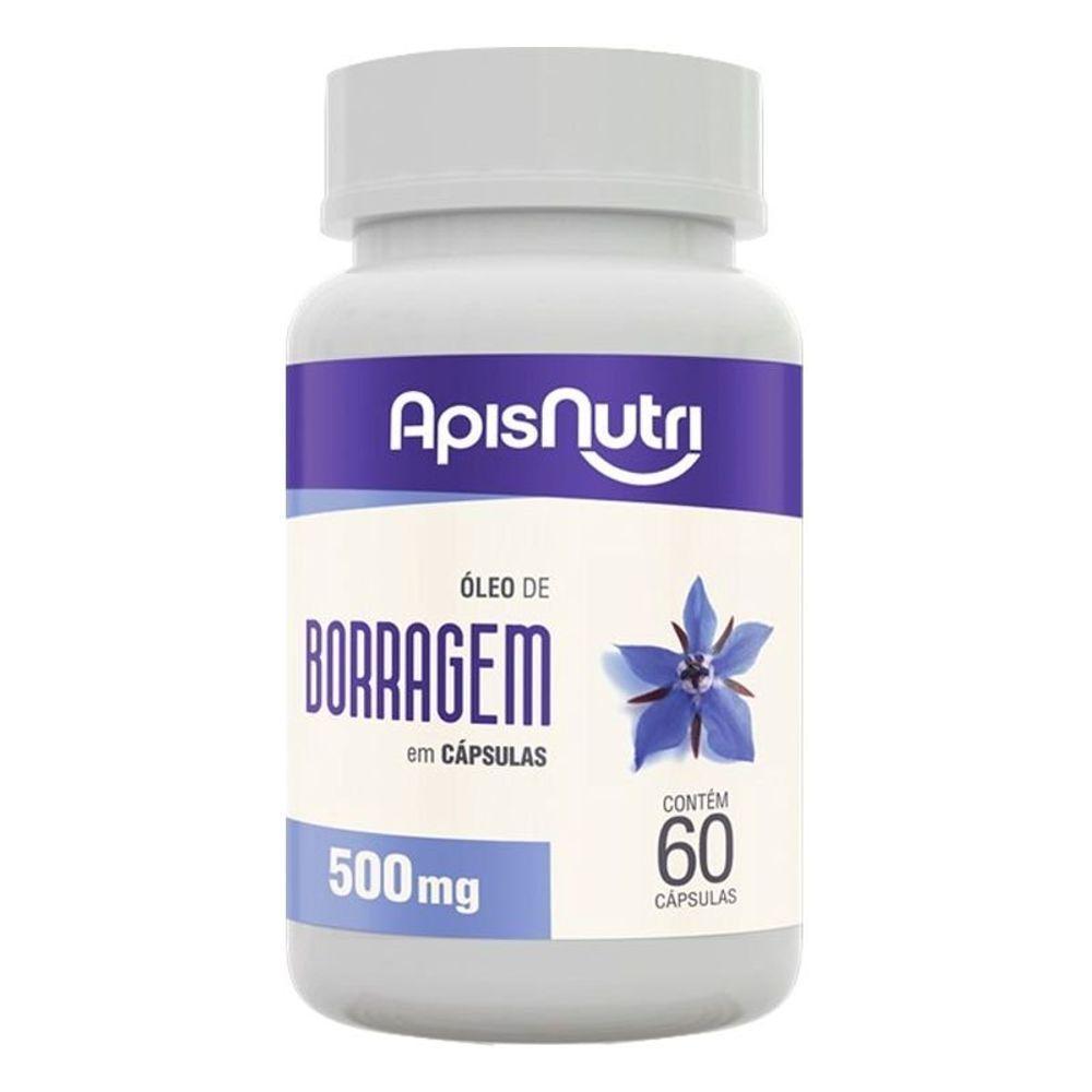 Óleo De Borragem 500Mg Apisnutri 60 Cápsulas - 1