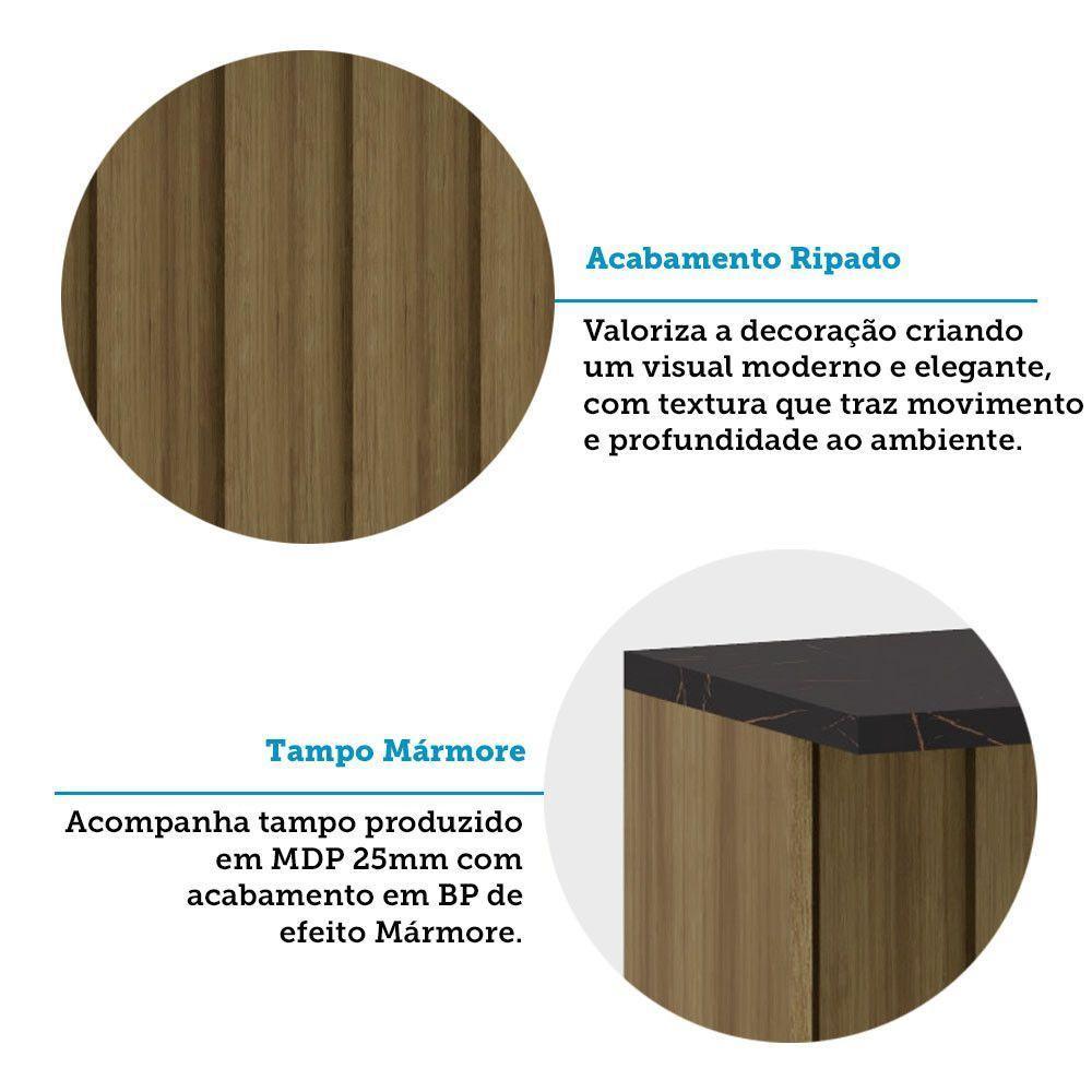 Bancada Ilha Com Tampo 120cm Isis Luciane Móveis Avelã-mocca Laca - 3