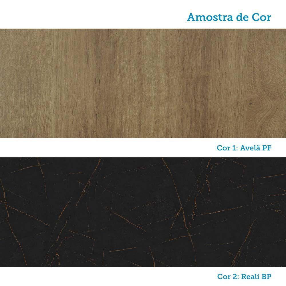 Bancada Ilha Com Tampo 120cm Isis Luciane Móveis Avelã-mocca Laca - 4