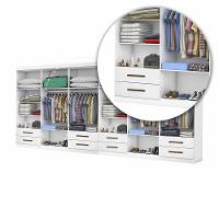 Closet Casal Duplo Lu 12 Portas 8 Gavetas Branco - 6