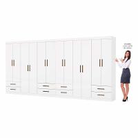 Closet Casal Duplo Lu 12 Portas 8 Gavetas Branco - 7
