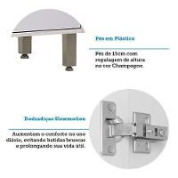 Balcão De Cozinha Com Tampo 40cm 1 Porta Art Luciane Móveis Pátina-cinza Cristal - 2