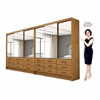 Closet Sevilha 6 Portas Casal Duplo Premium 18 Gavetas Cario Cinamomo - 2