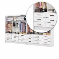 Closet Sevilha 6 Portas Casal Duplo Premium 18 Gavetas Cario Branco - 6