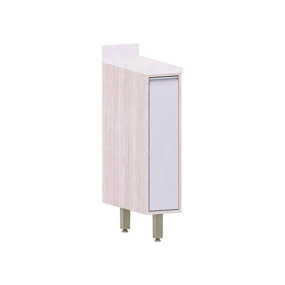 Balcão De Cozinha Com Tampo 20cm 1 Porta Art Luciane Móveis Pátina-cinza Cristal - 1