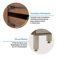 Balcão De Pia 120cm 3 Portas E 2 Gavetas Sem Tampo Isis Luci Avelã-mocca Laca - 5