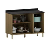 Balcão De Pia 120cm 03 Portas Com Tampo Isis Luciane Móveis Avelã-mocca Laca - 2