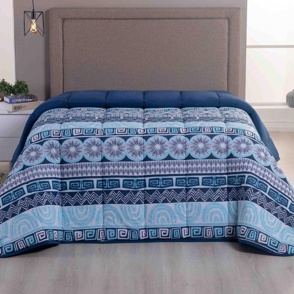 Edredom Coberdrom Sonho Bom Queen Em Malha - Marinho - 100% Algodão - 3