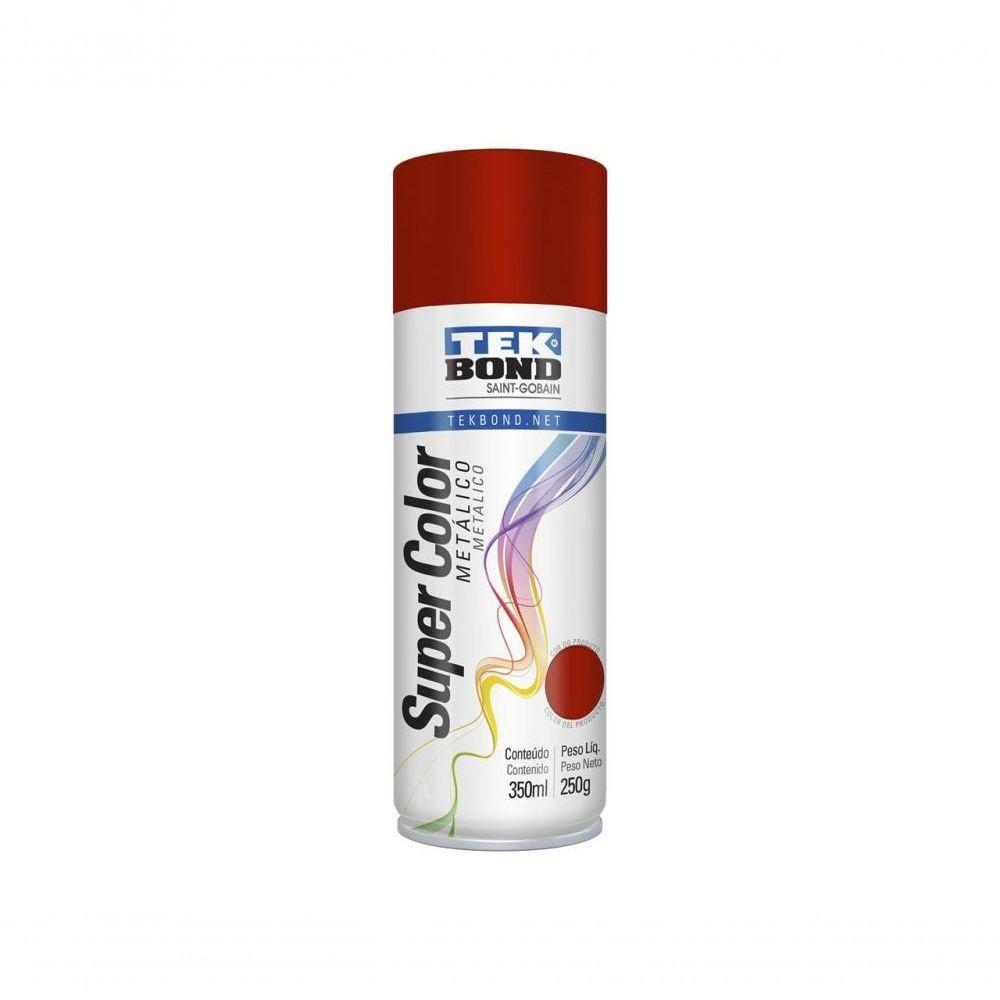 Tinta Spray Tekbond Metalico Vermelho 350Ml/250G - 1