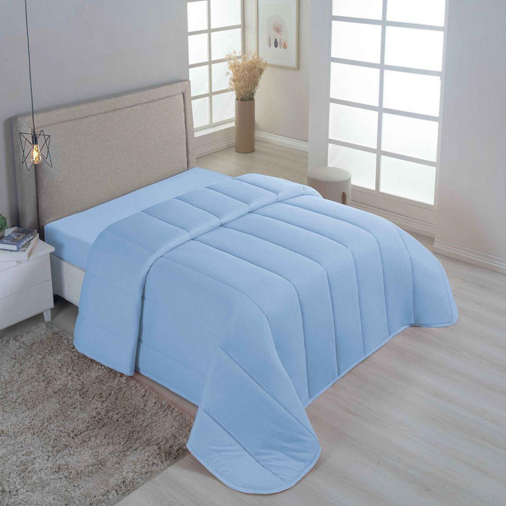 Coordenado Edredom E Lençol Queen Sereno Em Malha 5 Peças - Azul - 100% Algodão - 3