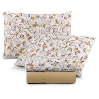 Coordenado Edredom E Lençol Queen Sonho Bom Em Malha 5 Peças - Amarelo - 100% Algodão - 2