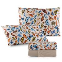 Coordenado Edredom E Lençol Queen Sonho Bom Em Malha 5 Peças - Avelã - 100% Algodão - 2