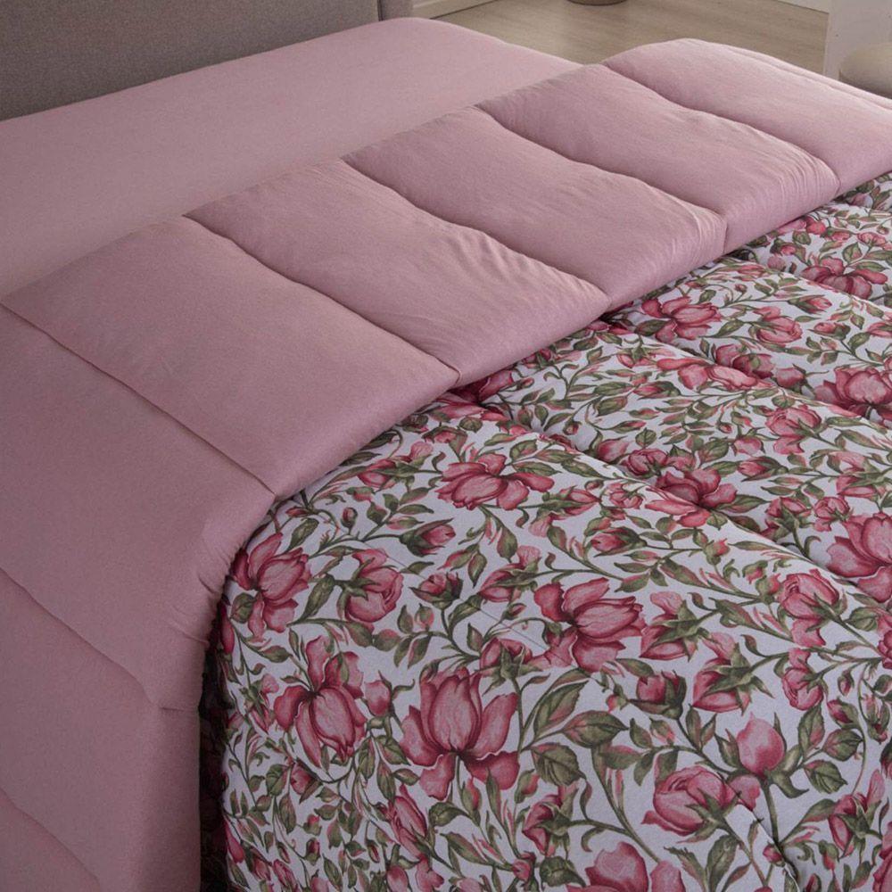 Edredom Coberdrom Sonho Bom King Em Malha - Rosê - 100% Algodão - 2