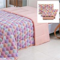 Coordenado Edredom E Lençol King Sonho Bom Em Malha 5 Peças - Salmão - 100% Algodão - 1