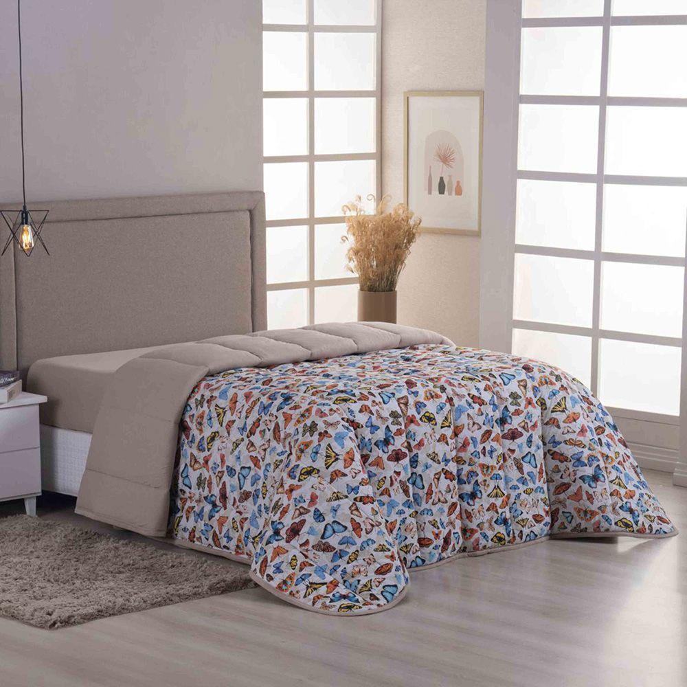 Edredom Coberdrom Sonho Bom King Em Malha - Avelã - 100% Algodão - 1