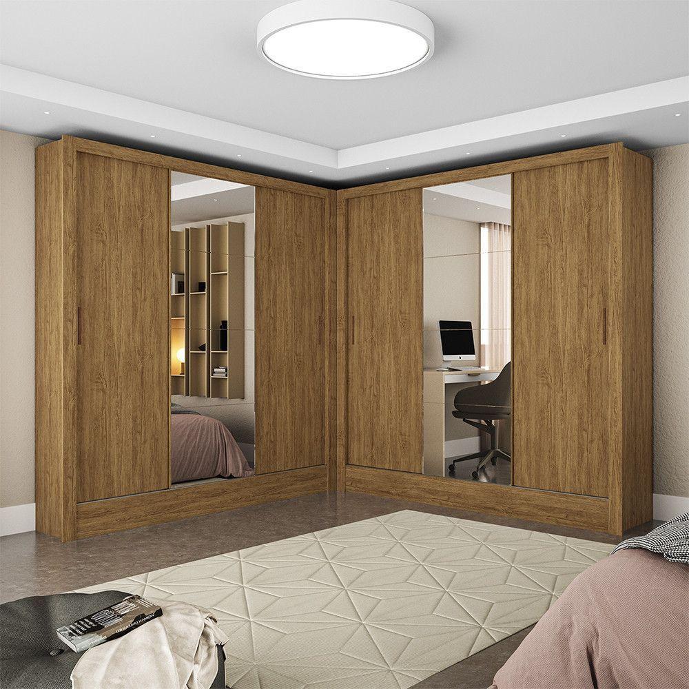 Closet Casal Duplo Fortaleza 6 Portas Plus 12 Prateleiras Cinamomo - 1