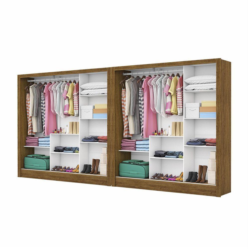 Closet Casal Duplo Fortaleza 6 Portas Plus 12 Prateleiras Cinamomo - 2