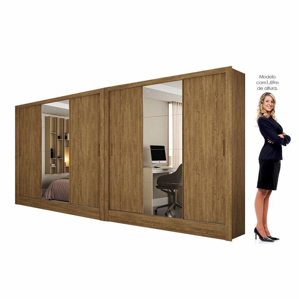 Closet Casal Duplo Fortaleza 6 Portas Plus 12 Prateleiras Cinamomo - 4
