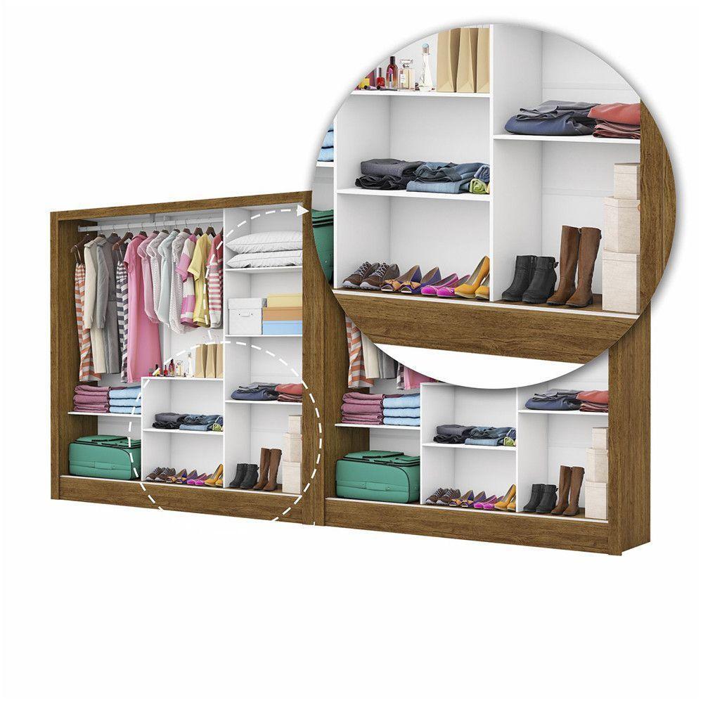 Closet Casal Duplo Fortaleza 6 Portas Plus 12 Prateleiras Cinamomo - 7