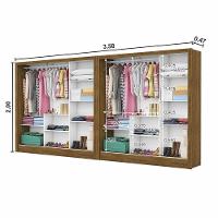 Closet Casal Duplo Fortaleza 6 Portas Plus 12 Prateleiras Cinamomo - 5