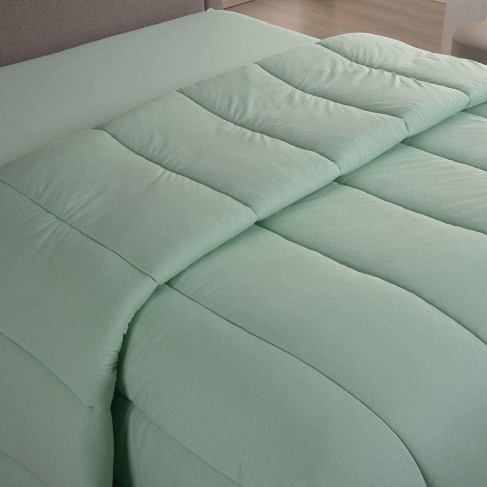 Edredom Coberdrom Sereno Queen Em Malha - Verde - 100% Algodão - 2