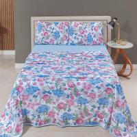 Coordenado Edredom E Lençol King Sonho Bom Em Malha 5 Peças - Azul - 100% Algodão