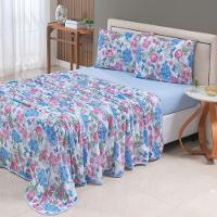 Coordenado Edredom E Lençol King Sonho Bom Em Malha 5 Peças - Azul - 100% Algodão - 6