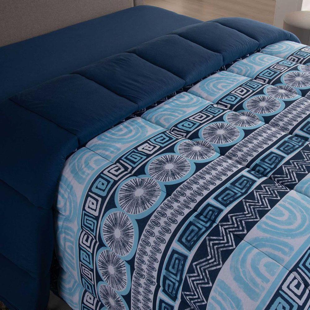 Edredom Coberdrom Sonho Bom Solteiro Em Malha - Marinho - 100% Algodão - 2