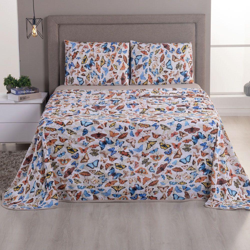 Coordenado Edredom E Lençol King Sonho Bom Em Malha 5 Peças - Avelã - 100% Algodão - 6