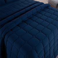 Coordenado Cobre Leito E Lençol Casal Sereno Em Malha 7 Peças - Marinho - 100% Algodão - 4