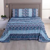 Coordenado Edredom E Lençol Queen Sonho Bom Em Malha 5 Peças - Marinho - 100% Algodão - 6