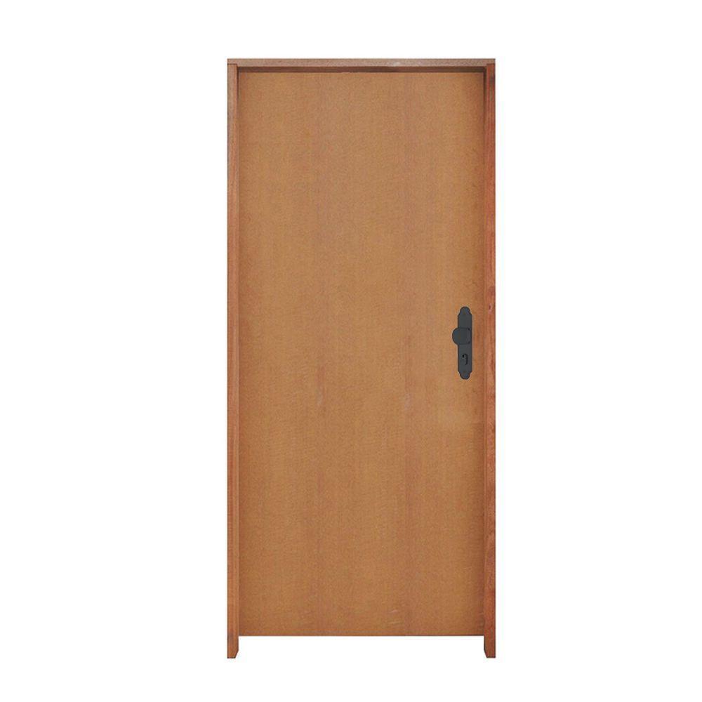 Kit Porta Lisa Padrão Imbuia 72 X 2.10 Batente Ecológico 11cm Fechadura Stam Lado Esquerdo - Hale - 1