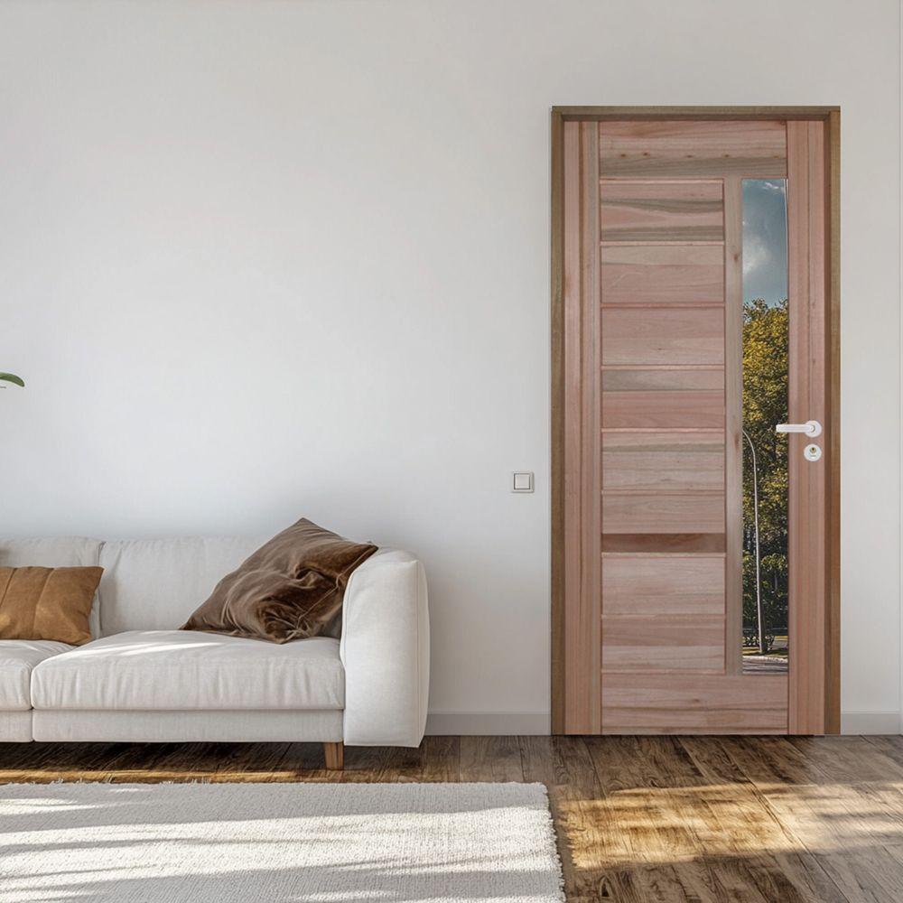 Kit Porta Bbb C-visor Eucalipto 72 X 2.10 Batente 14cm Fechadura Externa Lado Esquerdo - Rodam - 2