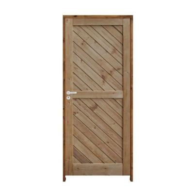 Porta Mexicana Diagonal Pinus 82 X 2.10 Batente Ecológico 14cm Fechadura Externa Lado Direito - Rodam