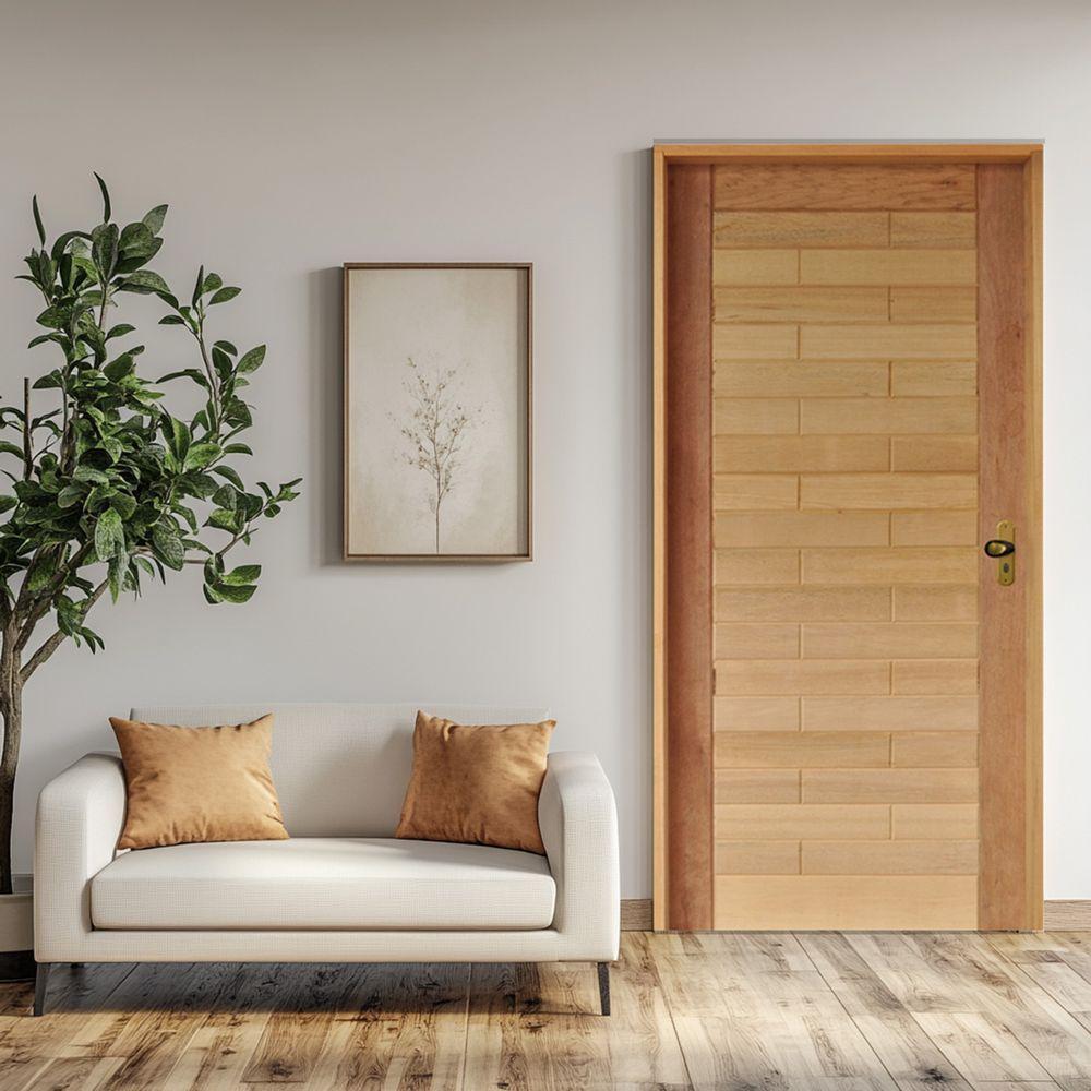 Kit Porta Roma Mista 82 X 2.10 Batente 11 Cm Fechadura Externa Lado Esquerdo - Rodam - 2