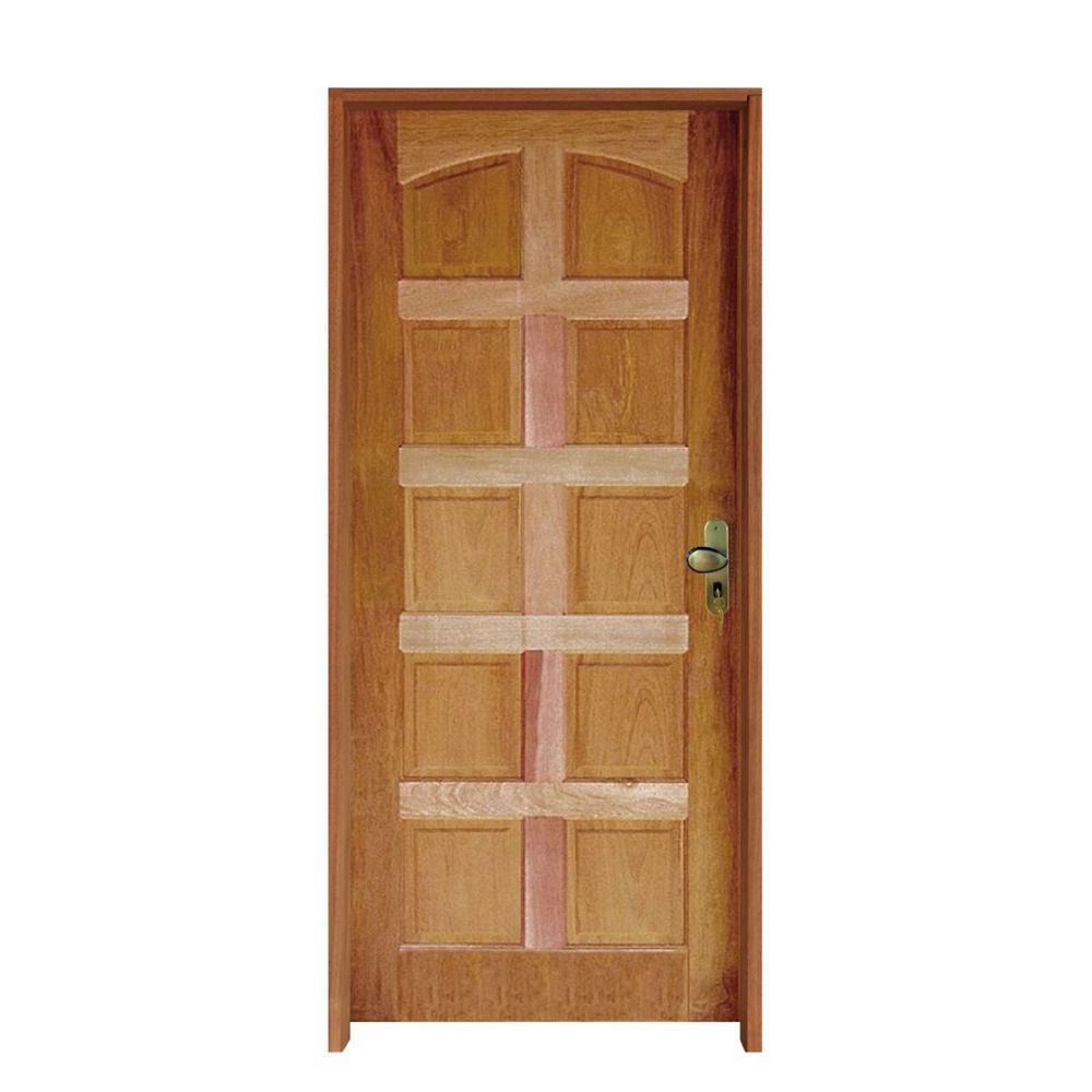 Kit Porta De Madeira Topázio 82 X 2.10 Batente 11 Cm Fechadura Externa Lado Esquerdo - Rodam - 1