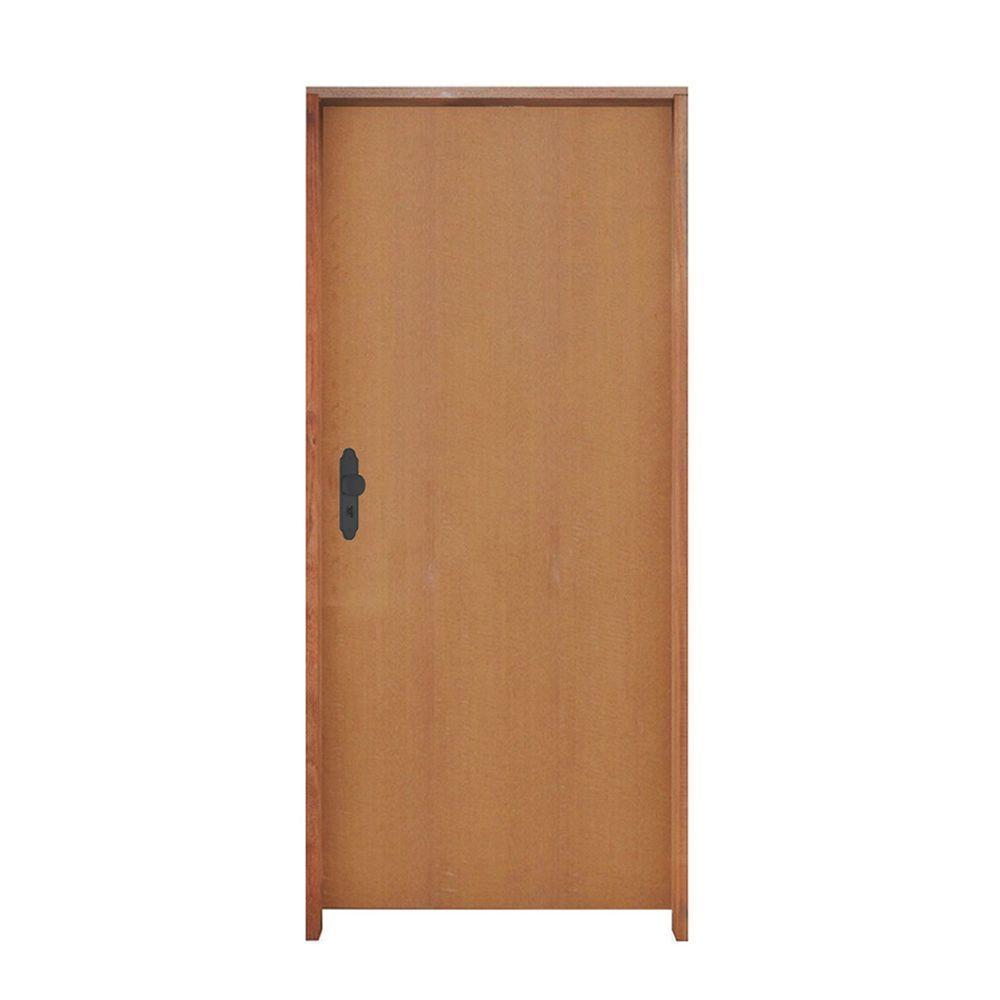 Kit Porta Lisa Padrão Imbuia 62 X 2.10 Batente Ecológico 11 Fechadura Stam Lado Direito - Hale - 1