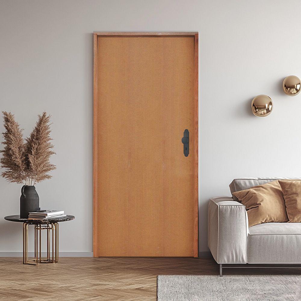 Kit Porta Lisa Padrão Imbuia 62 X 2.10 Batente Ecológico 11cm Fechadura Stam Lado Esquerdo - Hale - 2