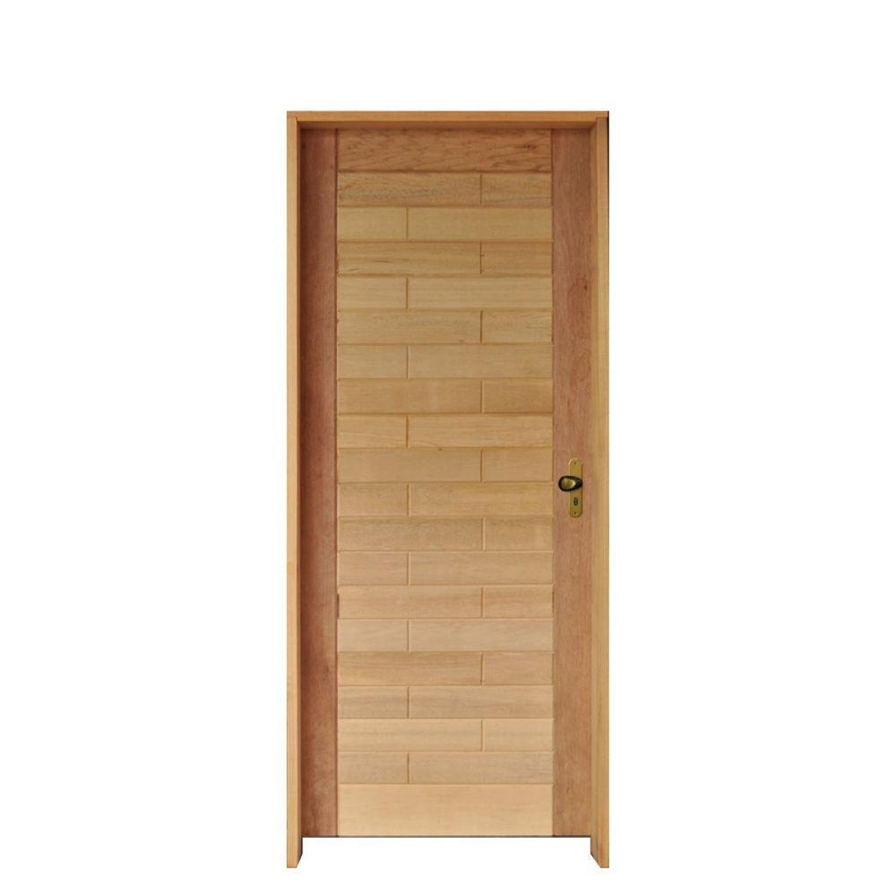 Kit Porta Roma Mista 92 X 2.10 Batente 11 Cm Fechadura Externa Lado Esquerdo ? Rodam - 1